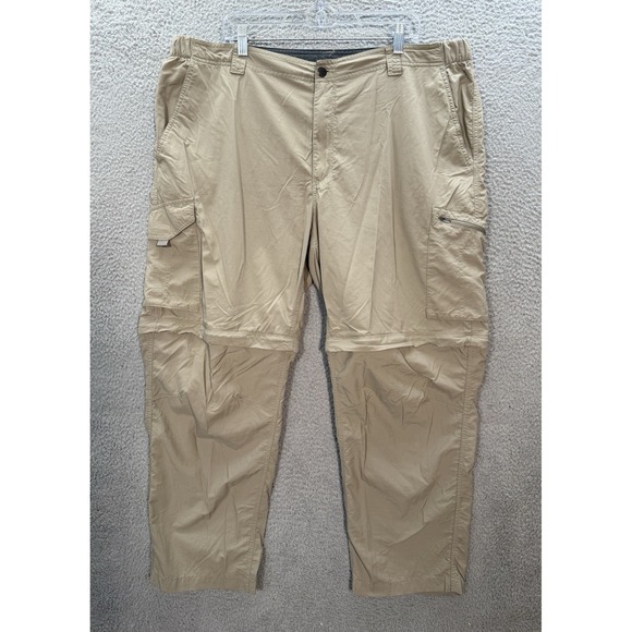 Columbia Pants Mens 44x30 Tan Silver Ridge Convertible Omni Shade Outdoor Hiking - Picture 1 of 12